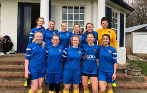 Members of Univ JCR women's football team at the sports ground