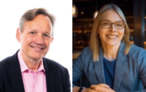 Antony Jenkins (left), Emma Woods (right)