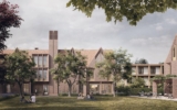 Water Court East façade and Walnut Lawn Villa